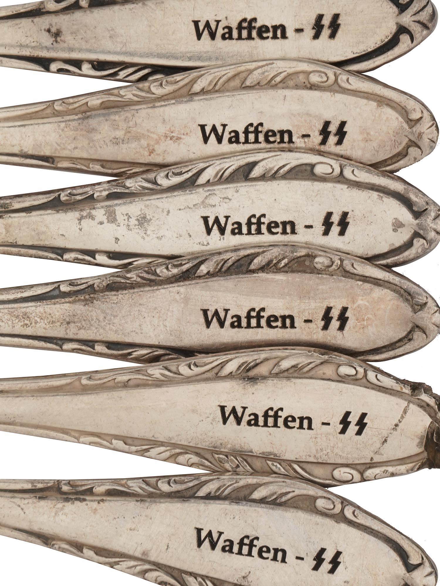 NAZI GERMAN WWII WAFFEN SS SILVER PLATED FORKS PIC-3